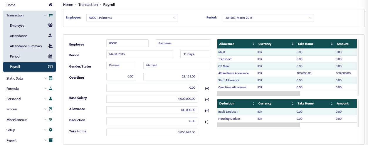 Payroll Page