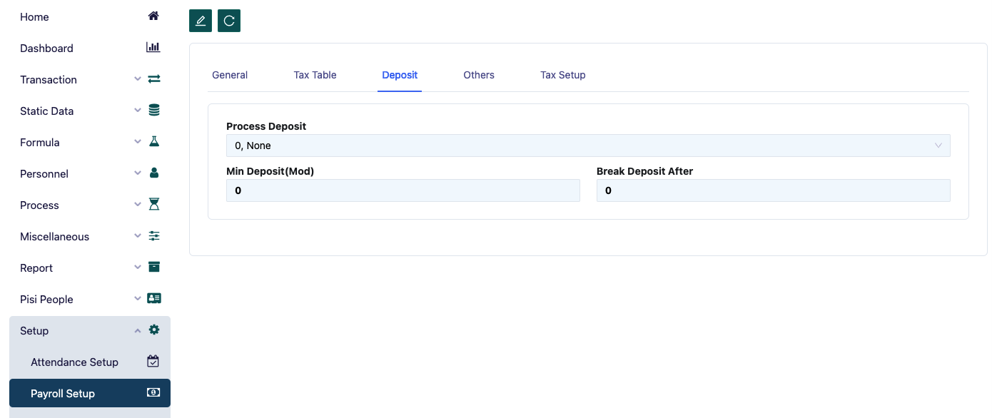 Deposit Pengaturan Penggajian