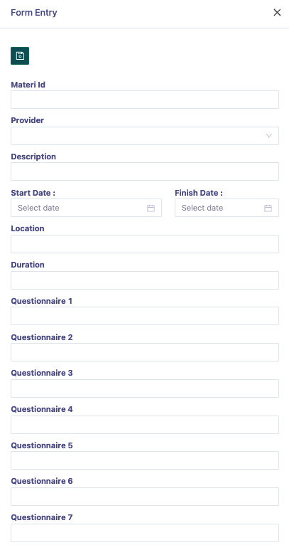 Training Material Page
