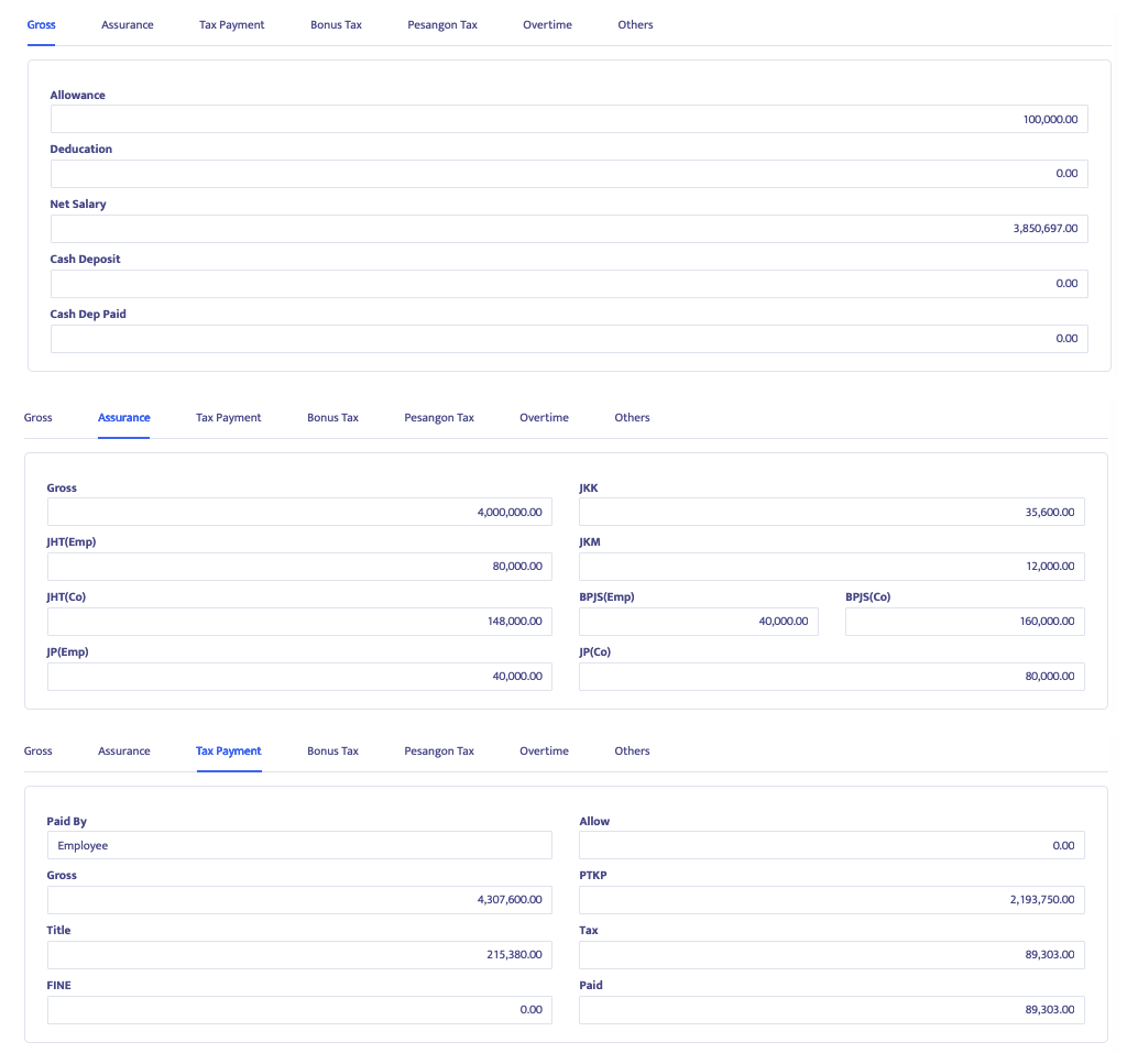 Payroll Gross Assurance Tax Payment