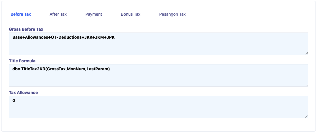 Tax Regulation Before